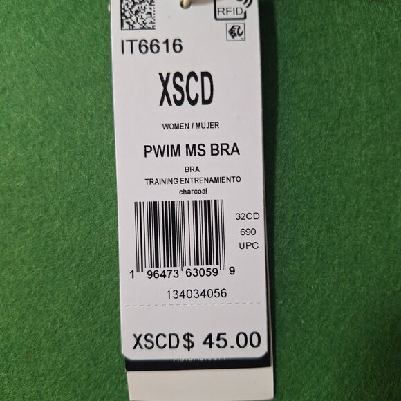 adidas Women’s Powerimpact Training Medium Support Sports Bra Charcoal Sz XS C/D - Picture 11 of 16